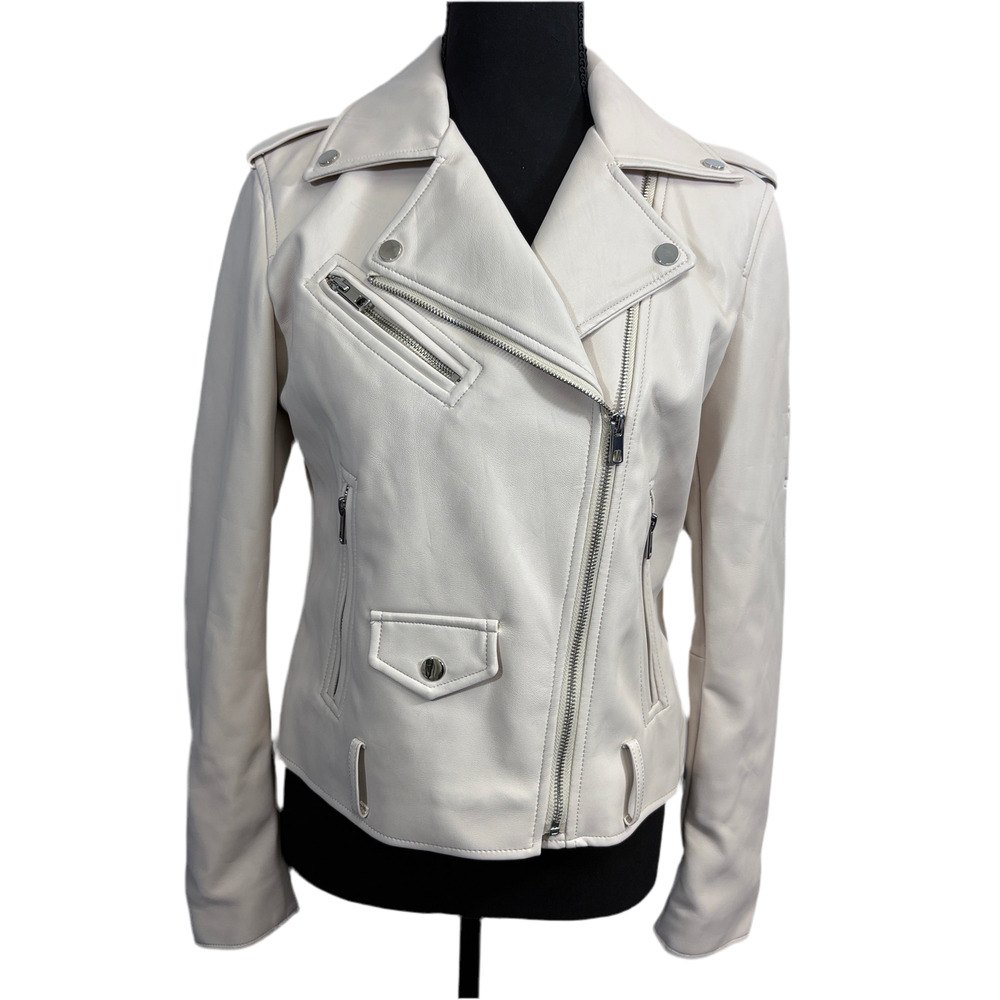 Truth by Republic Faux Leather cream Jacket, size small